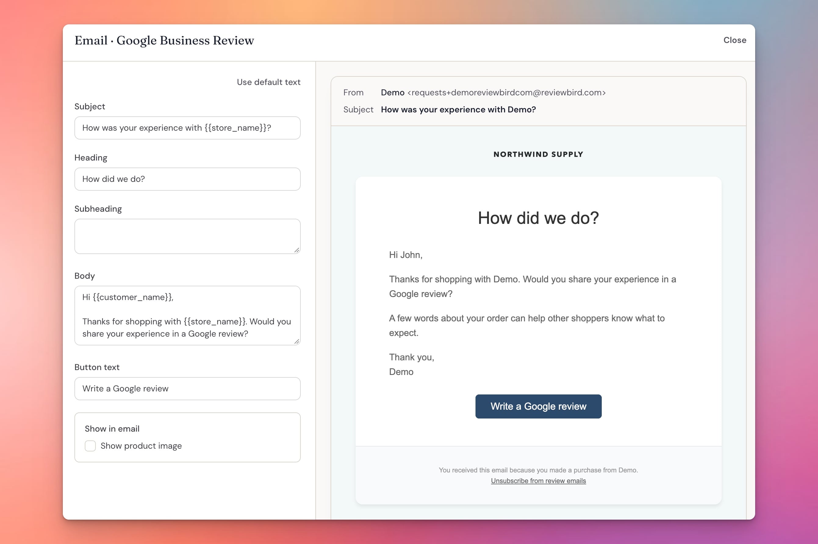 A Google Business Profile displays customer ratings and reviews.