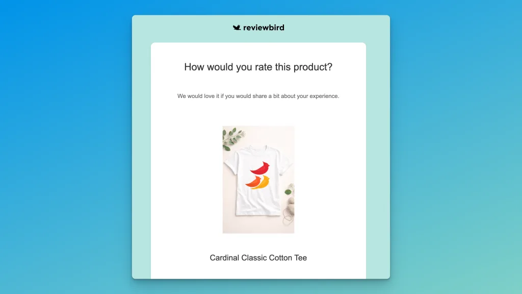 Reviewbird automatic review request email settings