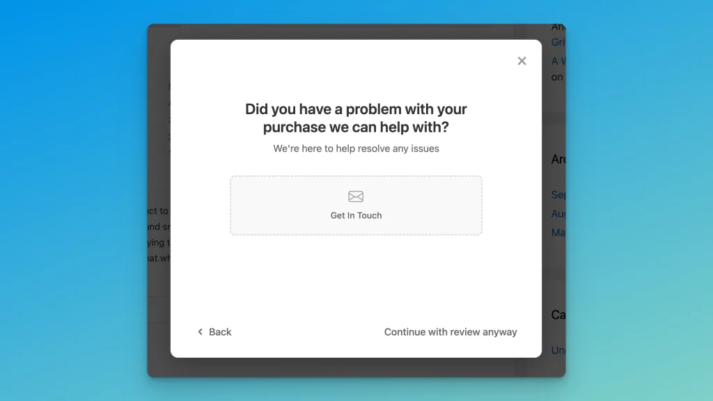 Review Triage support offer settings