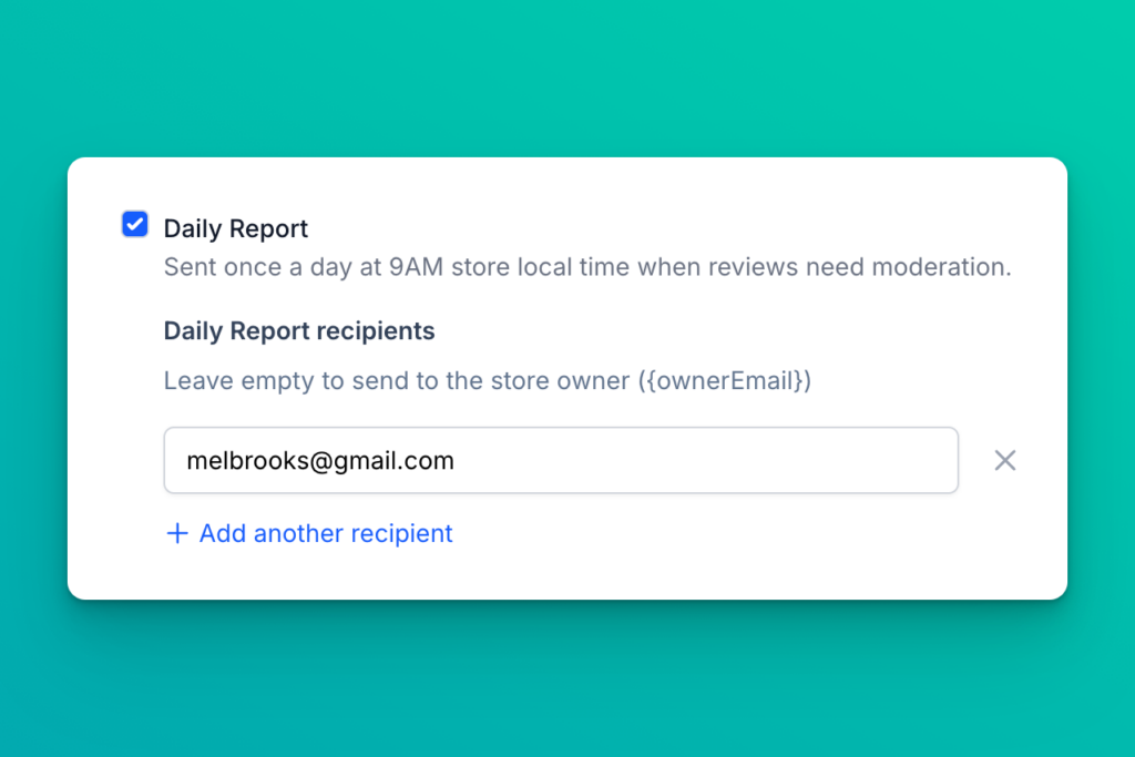 Daily review report notification settings