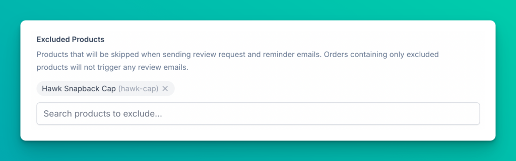 Country and product filters for review requests