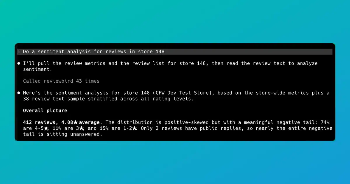 Reviewbird MCP for AI review management